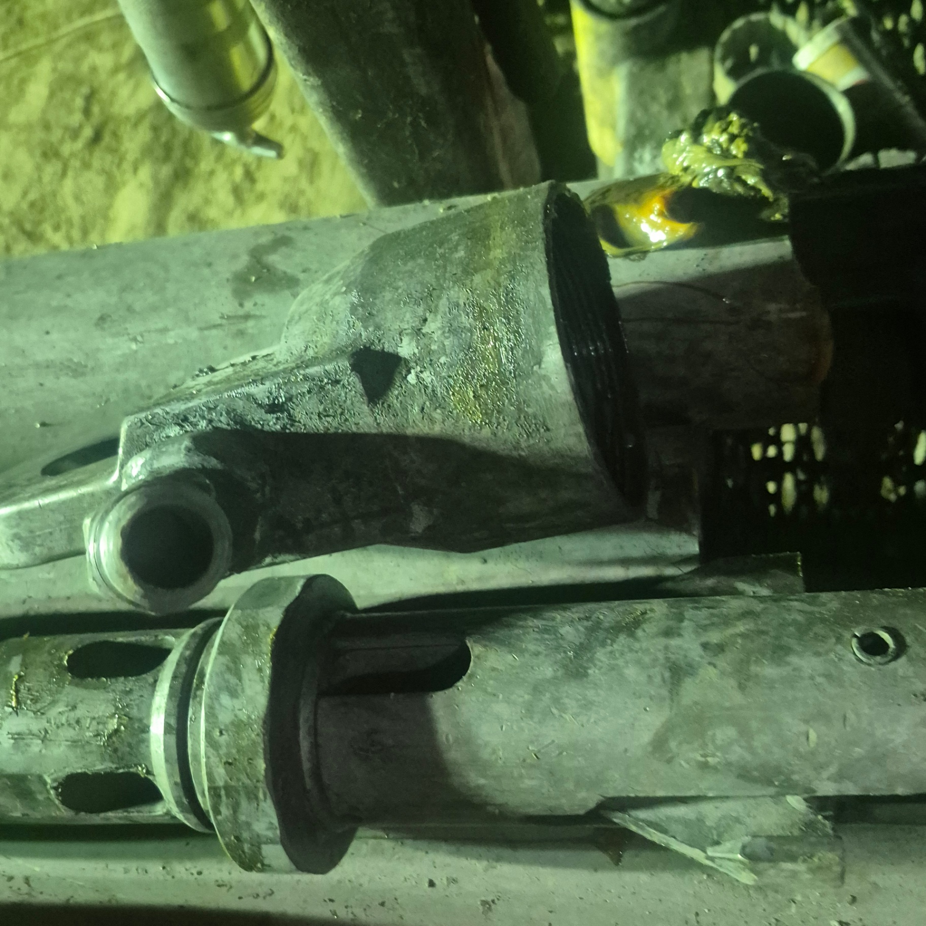 Core barrel head and rod tooling under work lights
