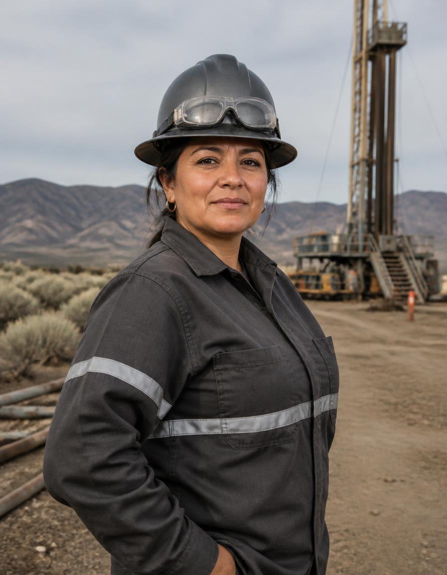 Ana V., Safety Director at Gorilla Drillers, in company uniform